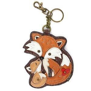 Chala Fox Family Key chain change purse
